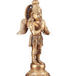 Brass Standing Garuda Idol | 12" x 7" x 3.5" (30.5 x 17.8 x 8.9 cm) | 3 kg Divine Vehicle Art | Premium Sacred Protection Murti